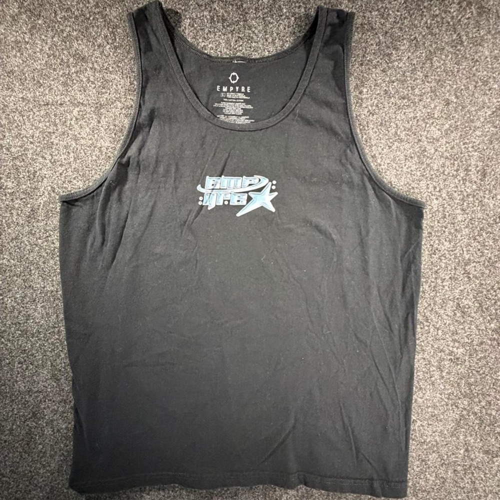 Empyre Mens Black Graphic Star Logo Tank Top Size Large Y2K Skate Streetwear